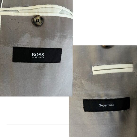 Hugo Boss The Jam76/Sharp1 Men Suit Textured Stripe Wool 48R 38-40x29 USA Made - Picture 8 of 14